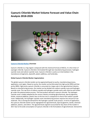Cyanuric Chloride Market Value Share, Analysis and Segments 2018-2026
