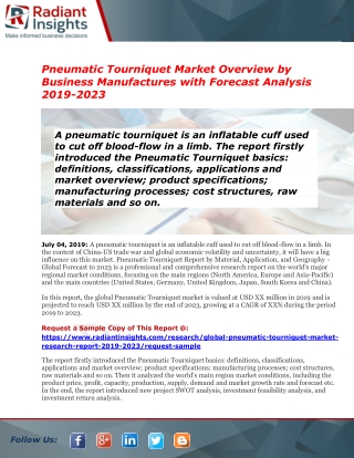 Pneumatic Tourniquet Market Opportunity and Industry Expansion Strategies 2023