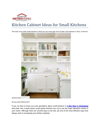 Kitchen Cabinet Ideas for Small Kitchens