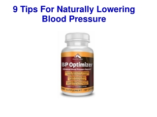 9 Tips For Naturally Lowering Blood Pressure