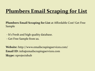 Plumbers Email Scraping for List
