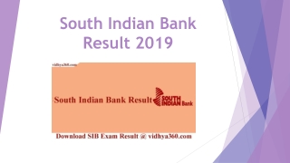 Check South Indian Bank Result for 545 PO & Clerk Examination at here