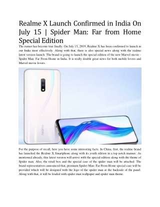 Realme X Confirmed to Launch in India On July 15
