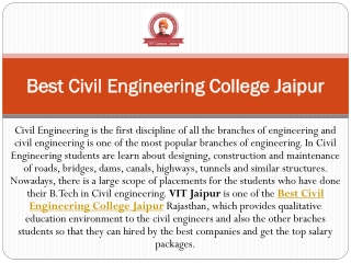 Best Civil Engineering College Jaipur