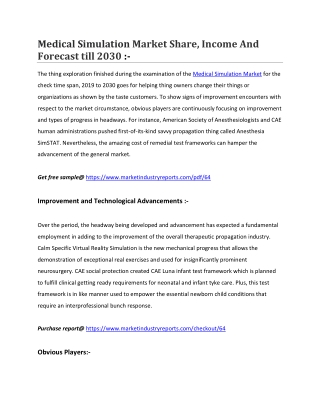 Medical Simulation Market Share, Income And Forecast till 2030