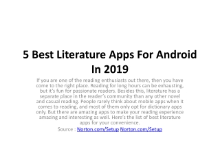 5 Best Literature Apps For Android In 2019