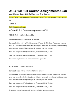 ACC 650 Full Course Assignments GCU