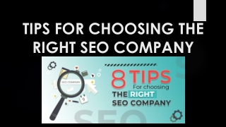Tips for Choosing the Right SEO Company
