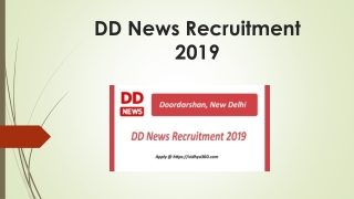DD News Recruitment 2019 | Anchoring Jobs In Doordarshan News