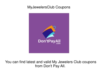 MyJewelers Club Coupons: Buy and Save