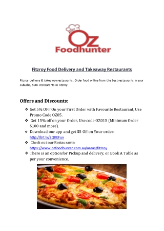 Food Delivery & Takeaway restaurants in Fitzroy | OzFoodHunter