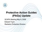 Protective Action Guides PAGs Update