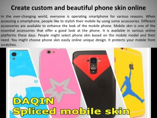 Create custom and beautiful phone skin online