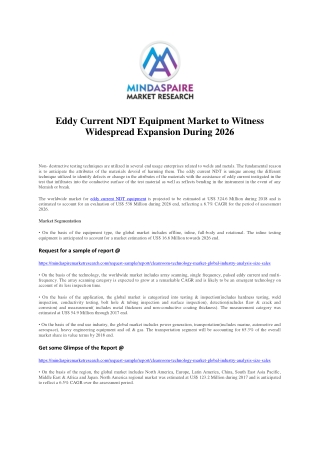 Eddy Current NDT Equipment Market to Witness Widespread Expansion During 2026