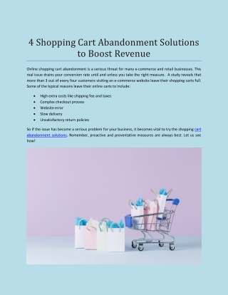 4 Shopping Cart Abandonment Solutions to Boost Revenue