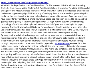 1st Page Ranker Review