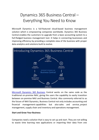 Dynamics 365 Business Central – Everything You Need to Know