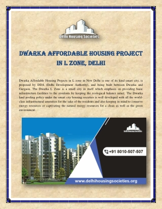 Dwarka Affordable Housing Project in L Zone, Delhi