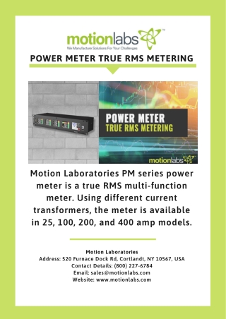 Power Meter True RMS Metering - Motion Labs