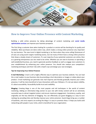 How to Improve Your Online Presence with Content Marketing