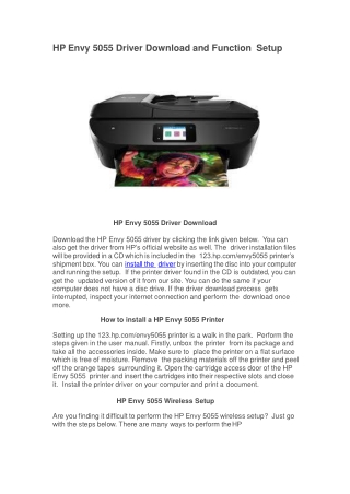 Comprehensive Guide for HP Envy 5055 Printer Setup