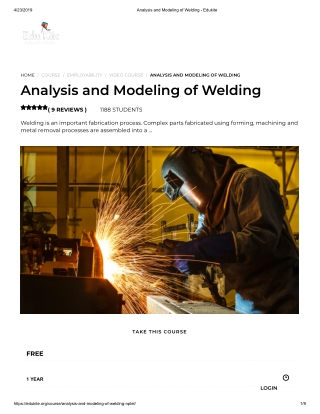 Analysis and Modeling of Welding - Edukite