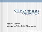 XRT-MDP Functions - AEC ARS FLD -