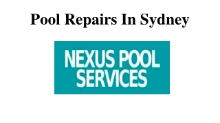 Pool Repairs In Sydney