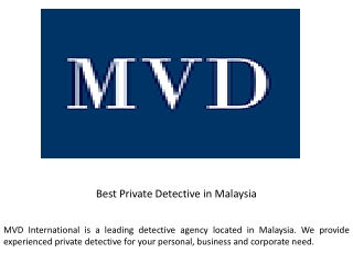 Best Private Detective in Malaysia