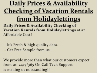 Daily Prices & Availability Checking of Vacation Rentals from Holidaylettings