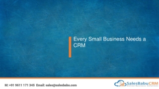 Every Small Business Needs a CRM