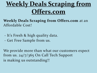 Weekly Deals Scraping from Offers.com