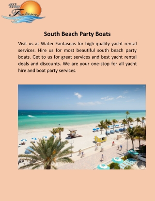 South Beach Party Boats - Waterfantaseas