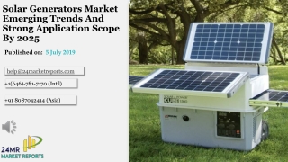 Solar Generators Market Emerging Trends And Strong Application Scope By 2025