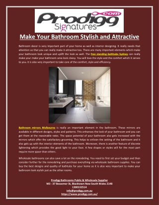 Make Your Bathroom Stylish and Attractive