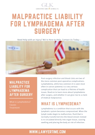 Malpractice Liability for Lymphadema After Surgery