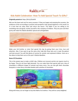 Kids Rakhi Celebration- How To Add Special Touch To Gifts?