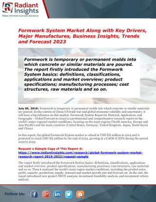 Formwork System Market Size Estimated to Observe Significant Growth by 2023