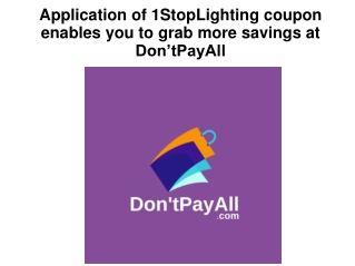 Get Big Savings Using 1StopLighting