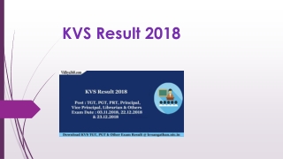 Download KVS Result 2018, Check केंद्रीय विद्यालय संगठन Cut Off Here