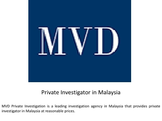 Private Investigator in Malaysia