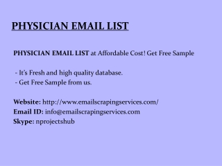 Physician email list