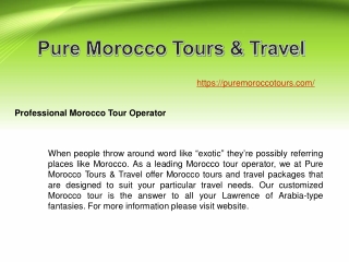 Professional Morocco Tour Operator