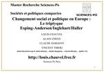 Master Recherche Sciences-Po Soci t s et politiques compar es Changement social et politique en Europe : Le triptyque E