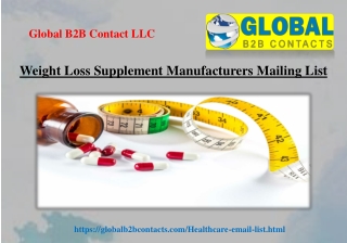 Weight Loss Supplement Manufacturers Mailing List