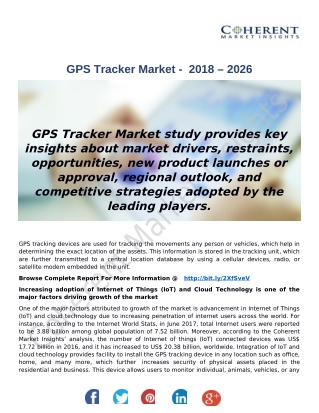 GPS Tracker Market - Till 2026