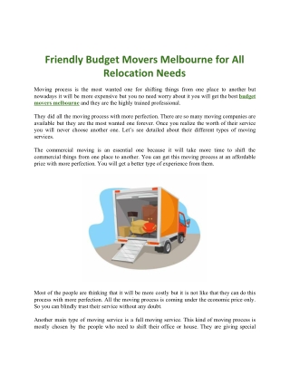 Budget Movers Melbourne