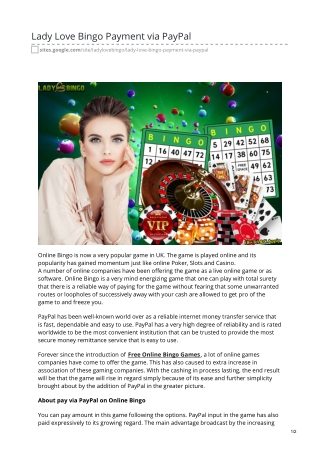 Play at Lady Love Bingo with Free Online bingo UK