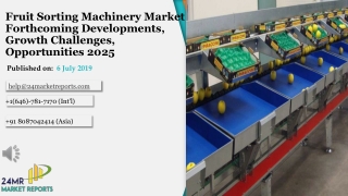 Fruit Sorting Machinery Market Forthcoming Developments, Growth Challenges, Opportunities 2025