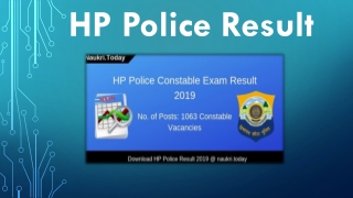 HP Police Result 2019 For 1063 Constable Exam | Check Cut Off Marks